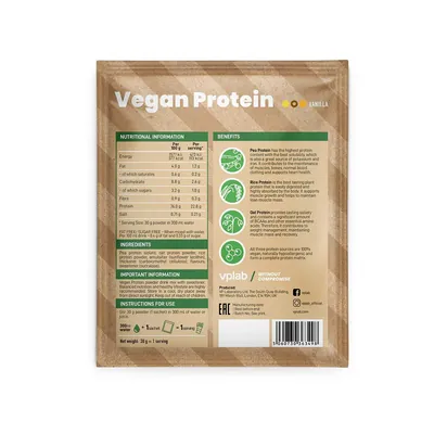 Протеїн рослинний змішаний VPLab Vegan Protein ваніль, 30 г