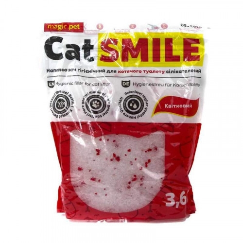 Наполнитель для туалетов Cat Smile Magic pet силикагель с ароматом цветов, 3,6 л