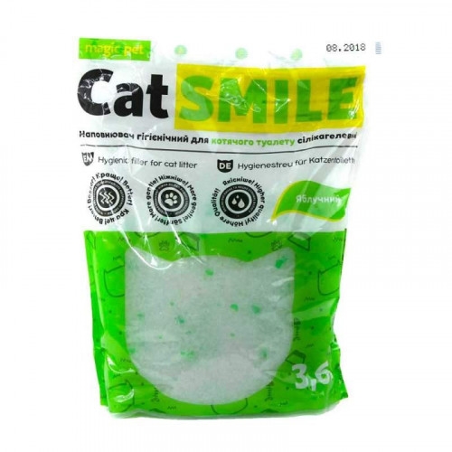 Наполнитель для туалетов Cat Smile Magic pet силикагель с ароматом яблока, 3,6 л