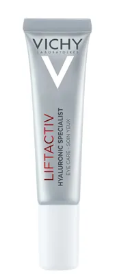 Крем навколо очей Vichy Liftactiv H.A. Hyaluronic Specialist розгладжувальний з гіалуроновою кислотою для корекції зморшок та темних кіл, 15 мл