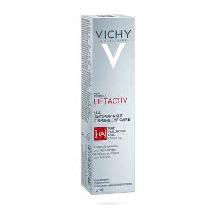 Крем навколо очей Vichy Liftactiv H.A. розгладжувальний з гіалуроновою кислотою для корекції зморшок та темних кіл, 15 мл