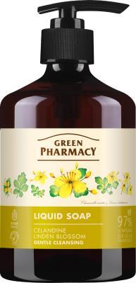 Мыло жидкое Green Pharmacy Чистотел и липа, дозатор, 460 мл