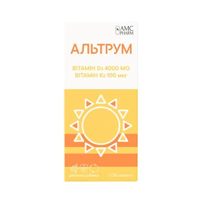 Альтрум AMC Pharm Вітамін D3+K2 таблетки №30