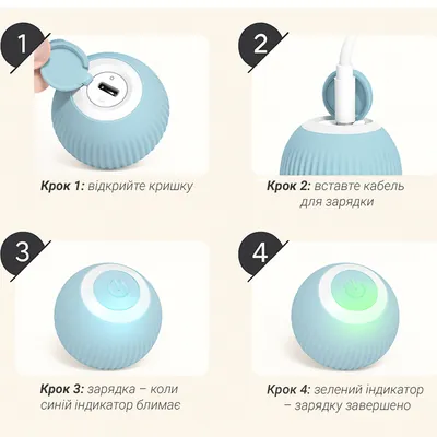 Іграшка для котів ViO Інтерактивна Розумний м'яч, бірюзовий