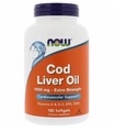 Масло печени Трески 1000 мг NOW Cod Liver Oil, 180 капсул