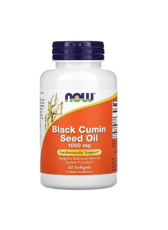 Масло семян черного тмина NOW Black Cumin Seed Oil 1000 мг капсулы №60