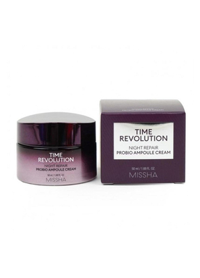 Крем для лица Missha Time Revolution Night Repair Ampoule Cream 5X ночной восстанавливающий на основе 10 типов пробиотиков, 50 мл