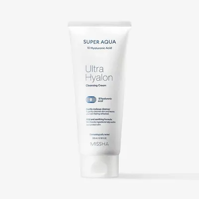 Крем для обличчя очищаючий Missha Super Aqua Ultra Hyalron з гіалуроновою кислотою, 200 мл