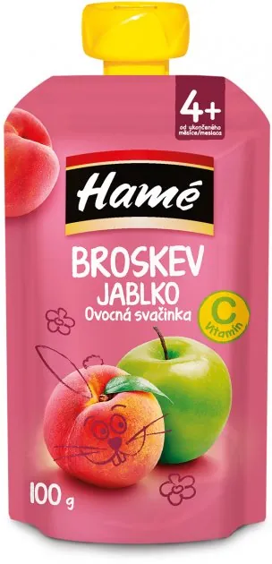 Пюре фруктове Hame Яблуко-Персик, 100 г