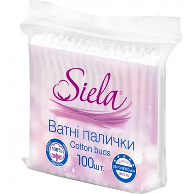 Ватні палички Siela в пакеті, 100 штук