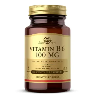 Вітамін В6 Solgar Vitamin B6 100 мг вег. капсули №100