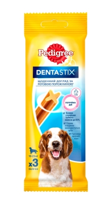 Лакомство для собак Pedigree 6288 Denta Stix Кость для чистки зубов, 77 г