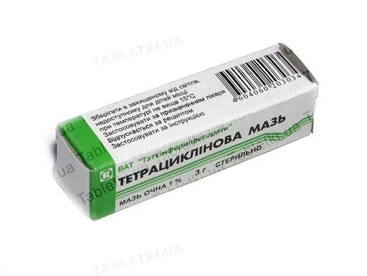 Тетрациклінова мазь оч. 1 % по 3 г у тубах