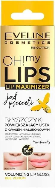 Блиск для збільшення об'єму губ Eveline Oh!My Lips - Lip Maximizer Бджолина отрута, 4.5 мл