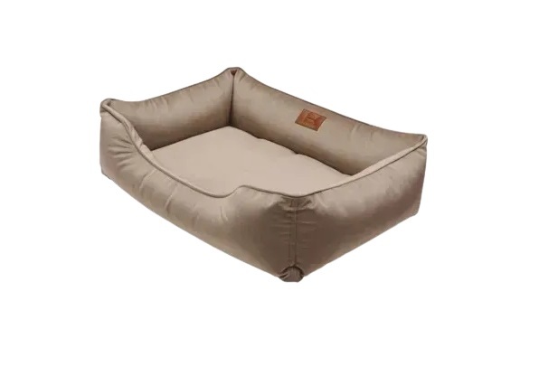 Лежак Harley & Cho Dreamer Velour для кошек и собак с бортами, бежевый, 60х40 см
