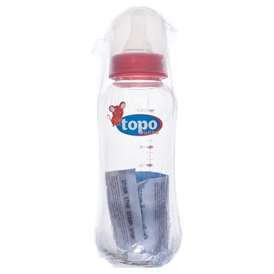 Пляшечка для годування Topo Buono GT280 скляна із силіконовою соскою, 240 мл