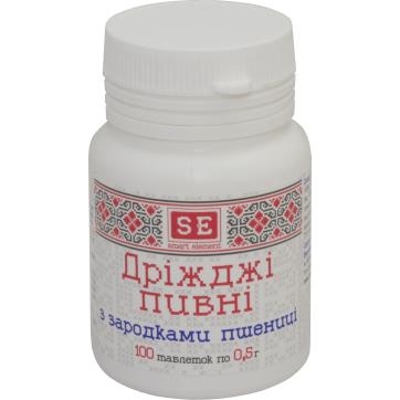Дріжджі пивні Фармаком з зародками пшениці таблетки №100 в бан.