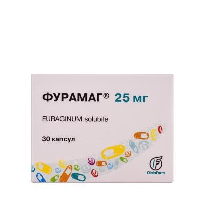 Фурамаг капсули по 25 мг №30 (10х3)
