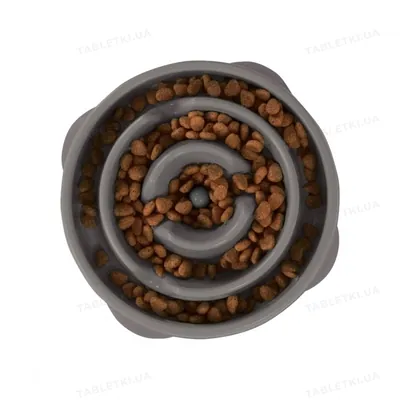 Миска-лабіринт для собак Outward Hound Fun Feeder Slo-Bowl oh69891 середня, сіра