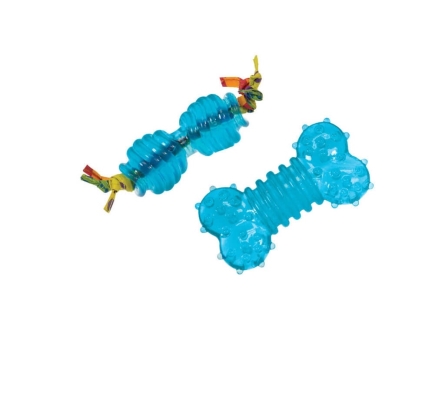 Набір іграшок для собак Petstages Orka Petite Chew Pair pt234 кісточка і гантель міні, блакитний