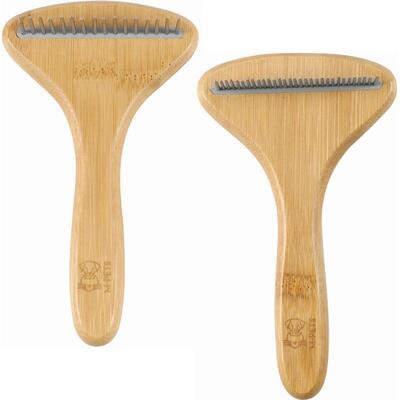 Расческа M-Pets Bamboo Rake Comb with Rotating Teeth с вращающимися зубцами из бамбука для собак и кошек, 31 зубчик