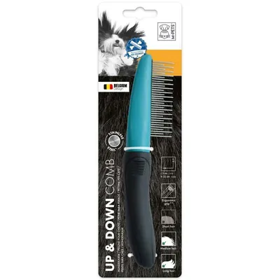 Гребінець M-Pets UP & DOWN Comb для догляду за шерстю собак із зубцями різної довжини, 5x22 см