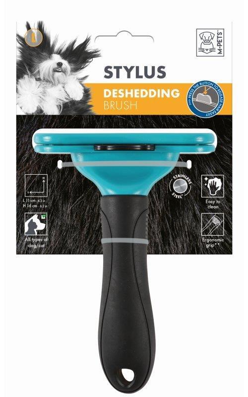 Дешеддер M-Pets Stylus Deshedding Brush для собак и кошек для удаления шерсти во время линьки, размер L