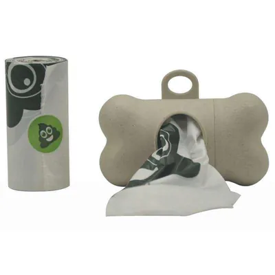 Диспенсер M-Pets Poo Bamboo Waste Bag з бамбуку з органічними мішками для відходів життєдіяльності тварин