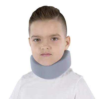 Бандаж на шийний відділ Алком 3006 kids шина Шанца 2,5 см, сірого кольору, розмір 1