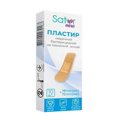 Пластырь бактерицидный Sator Care на тканевой основе 1,9 см х 7,2 см, 10 штук