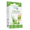 Пластир бактерицидний Sator Care Aloe Vera на тканинній еластичній основі з алое вера 2,5 см х 7,2 см, 10 штук