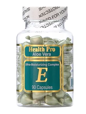 Комплекс Health Pro Aloe Vera зволоження для обличчя та шиї з алое і вітаміном Е капсули №90