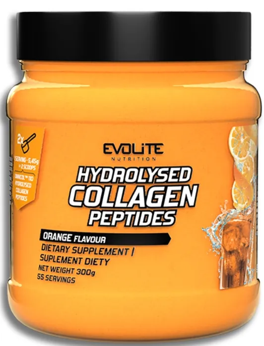 Гідролізовані пептиди колагену Evolite Nutrition Hydrolysed Collagen Peptides апельсин, 300 г