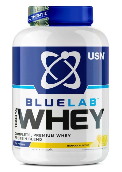 Протеїн сироватковий змішаний USN Blue Lab 100% Whey банан, 2 кг