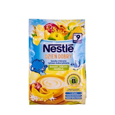 Каша молочная Nestle рисово-кукурузная с бананом, яблоком и абрикосом, с 9 месяцев, 230 г