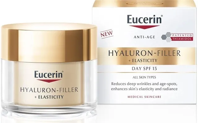 Крем для обличчя Eucerin Hyaluron-Filler + Elasticity SPF15 денний антивіковий для підвищення пружності шкіри (69675), 50мл