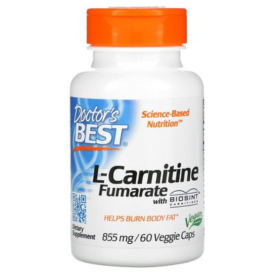Амінокислота Doctor's Best L-Carnitine Fumarate, 60 капсул