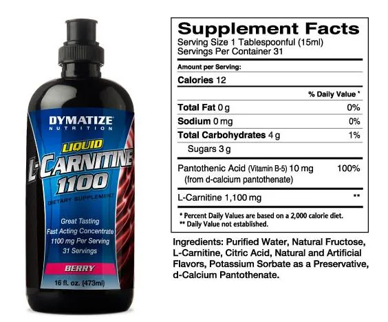 Амінокислота Dymatize Nutrition L-Carnitine 1100 Liquid berry, 473 мл