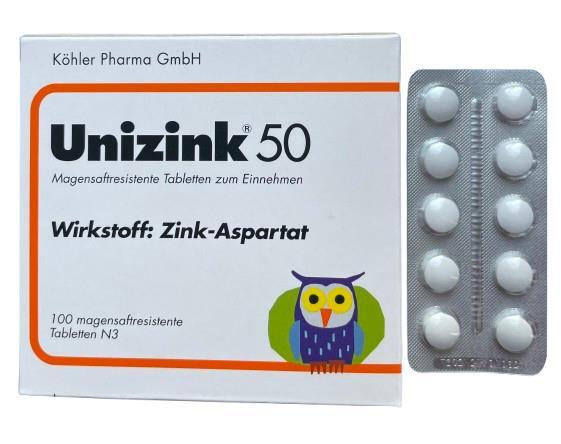 Уницинк 50 (Unizink 50) таблетки №100 (10х10)
