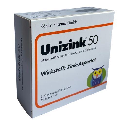 Уницинк 50 (Unizink 50) таблетки №100 (10х10)