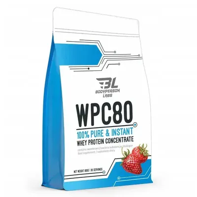 Протеїн сироватковий концентрат Bodyperson Labs WPC80 полуниця, 900 г