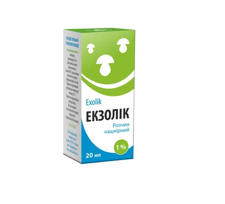 Екзолік розчин н/ш 1 % по 20 мл у флак.