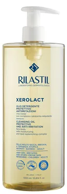 Олія очищувальна для обличчя та тіла Rilastil Xerolact для дуже сухої, схильної до подразнень та атопії шкіри, 1000 мл