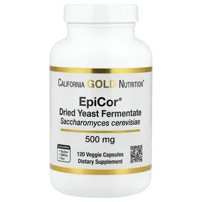 Сухий дріжджовий ферментат California Gold Nutrition EpiCor Dried Yeast Fermentate 500 мг, 120 вегетаріанських капсул