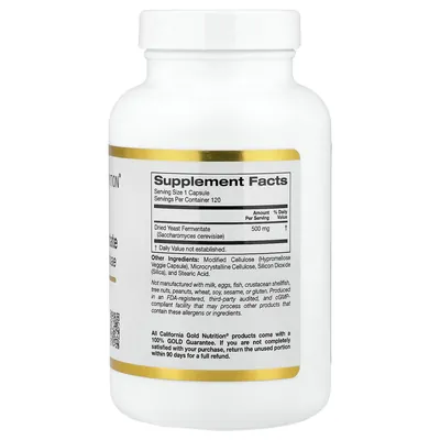 Сухий дріжджовий ферментат California Gold Nutrition EpiCor Dried Yeast Fermentate 500 мг, 120 вегетаріанських капсул