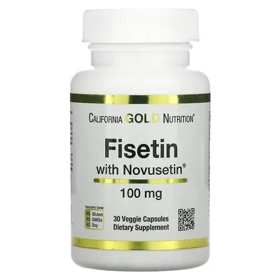 Фізетин California Gold Nutrition Fisetin with Novusetin 100 мг, 30 вегетаріанських капсул