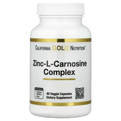 Цинк L-карнозин комплекс California Gold Nutrition Zinc-L-Carnosine Complex, 90 вегетаріанських капсул