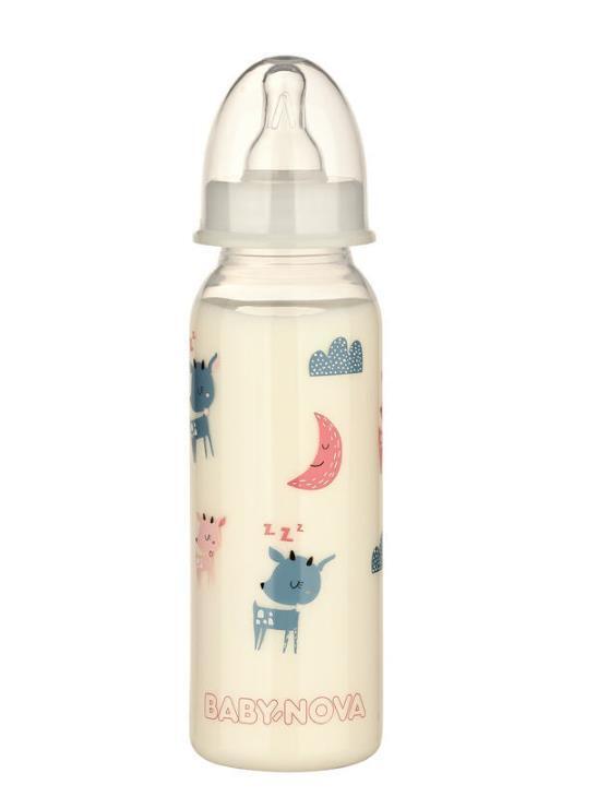 Бутылочка Baby-Nova 47011-2 с декором для девочек, 240 мл