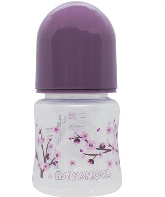 Бутылочка Baby-Nova 45001-1 полипропилен с декором, лиловый, 150 мл