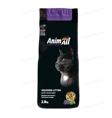Наповнювач для туалету AnimAll дерев'яний з ароматом лаванди, 2,8 кг